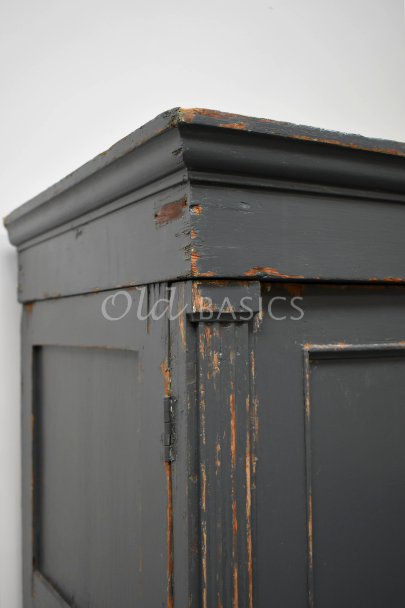 Detail van Ladenkast, grijs, materiaal hout